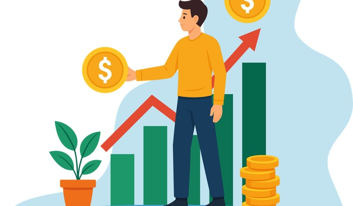 Illustration of a person investing