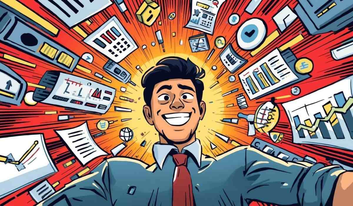 Illustration of a person showcasing greater productivity