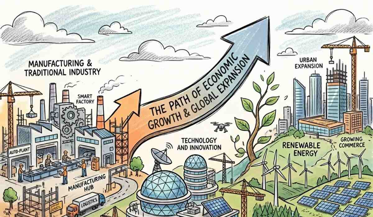 Illustration of Burgeoning Industries