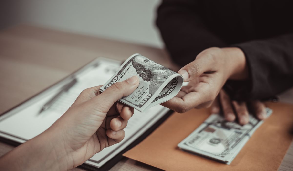 A client making an upfront payment