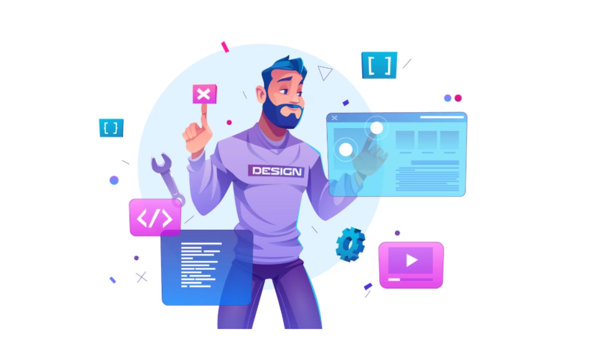 Illustration of a freelance web designer