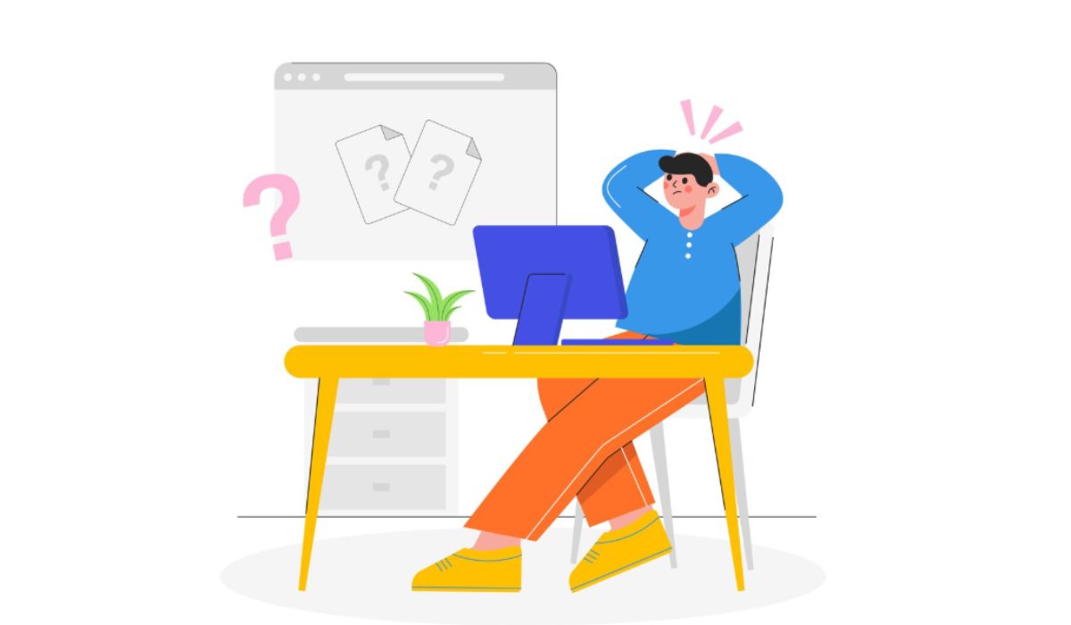 illustration of a freelancer sitting on a desk