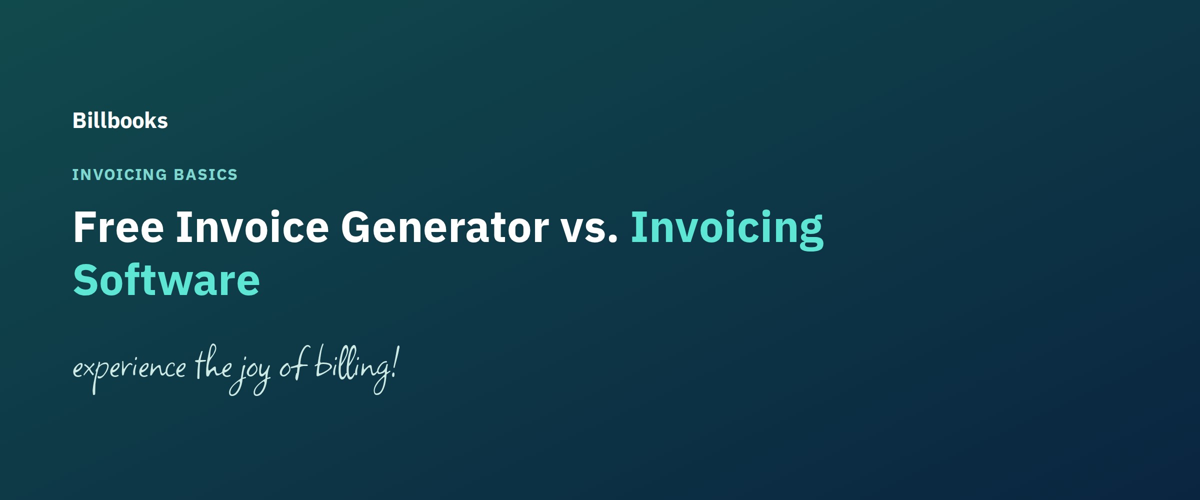 Free invoice generator vs invoicing software comparison, Billbooks