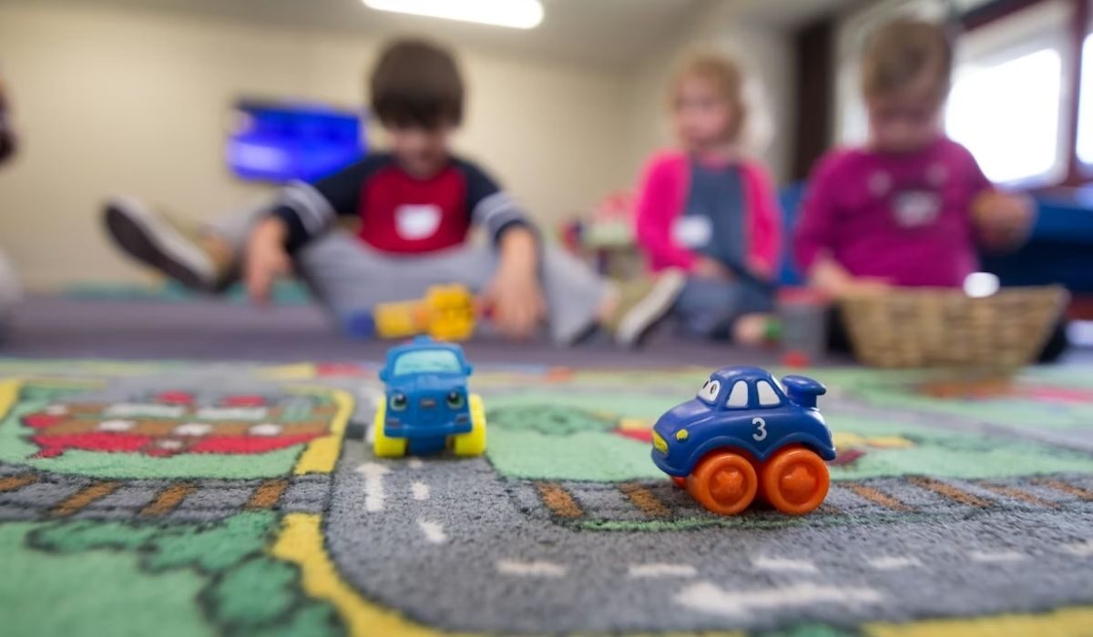 children playing in a daycare center