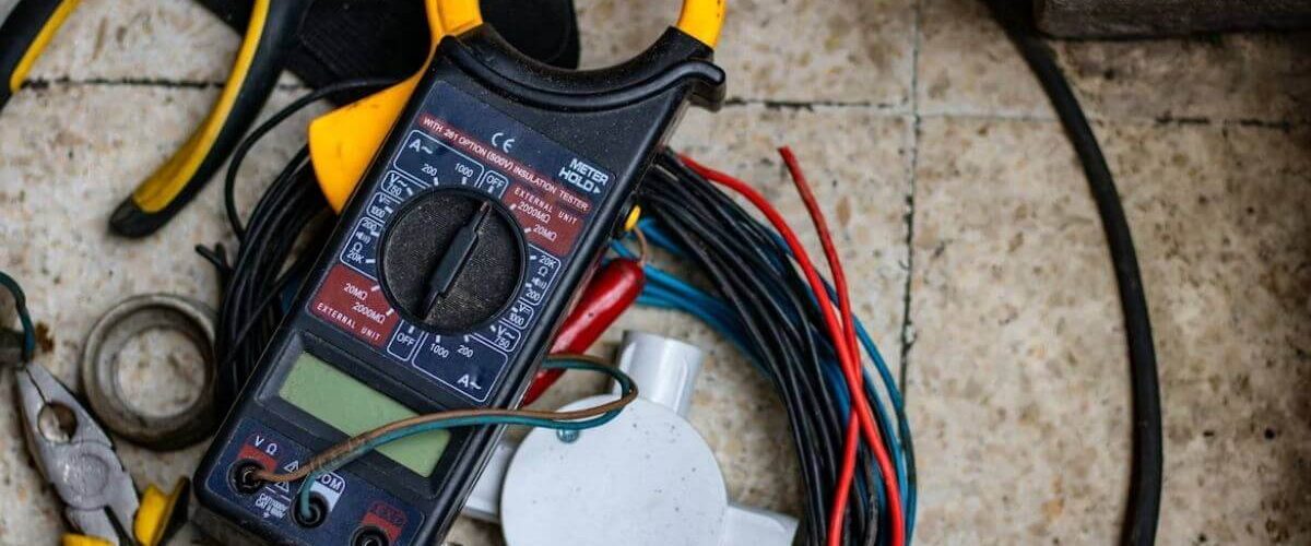 Electric meter with wires