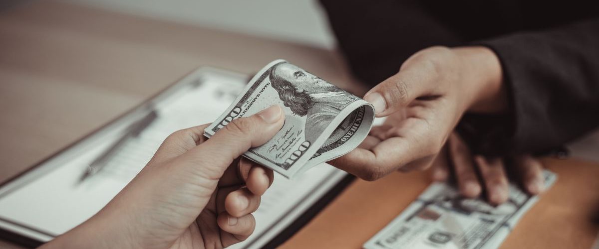 A client making an upfront payment