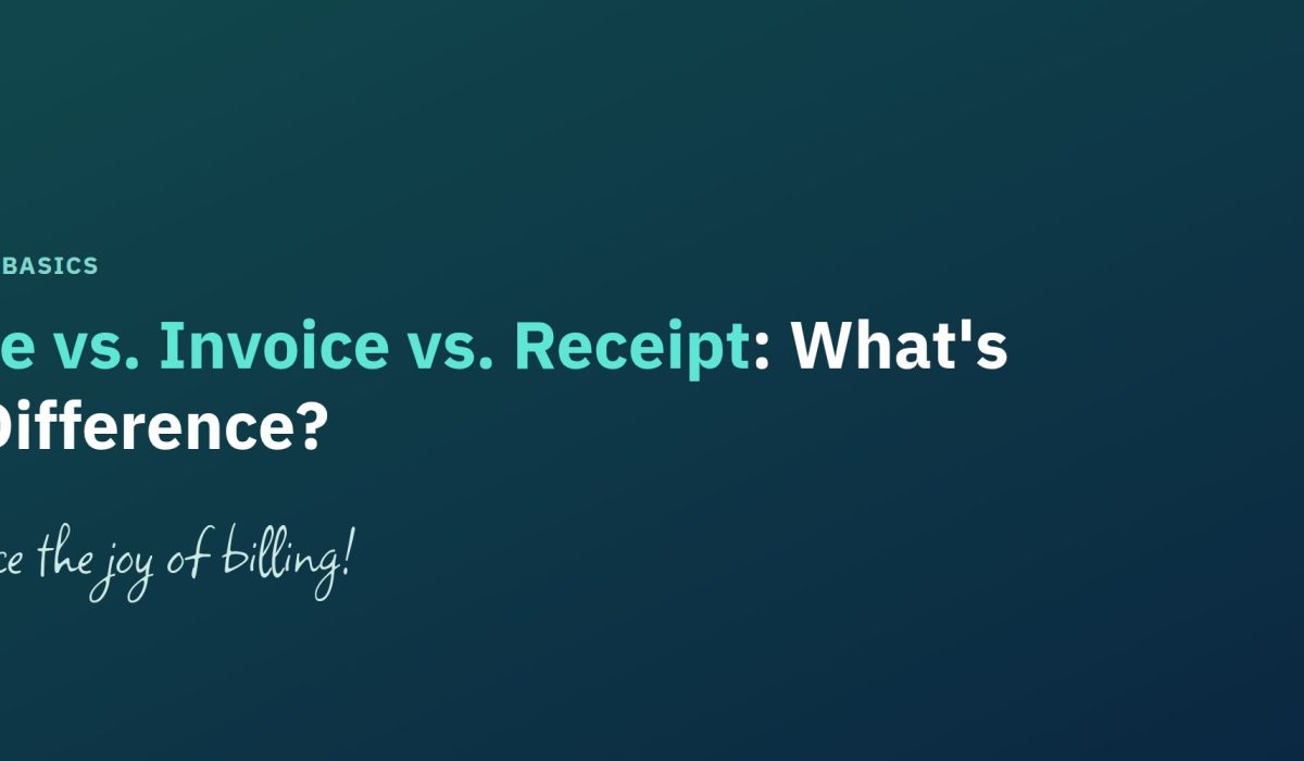Quote vs invoice vs receipt comparison banner for Billbooks blog article