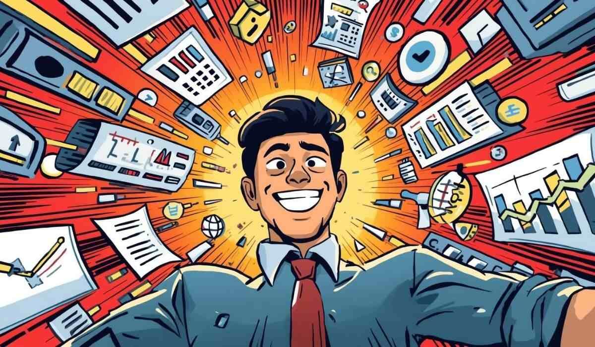 Illustration of a person showcasing greater productivity